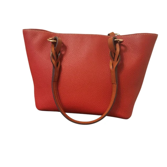 Dooney & Bourke Red Pebbled Leather Tote - Picture 3 of 10